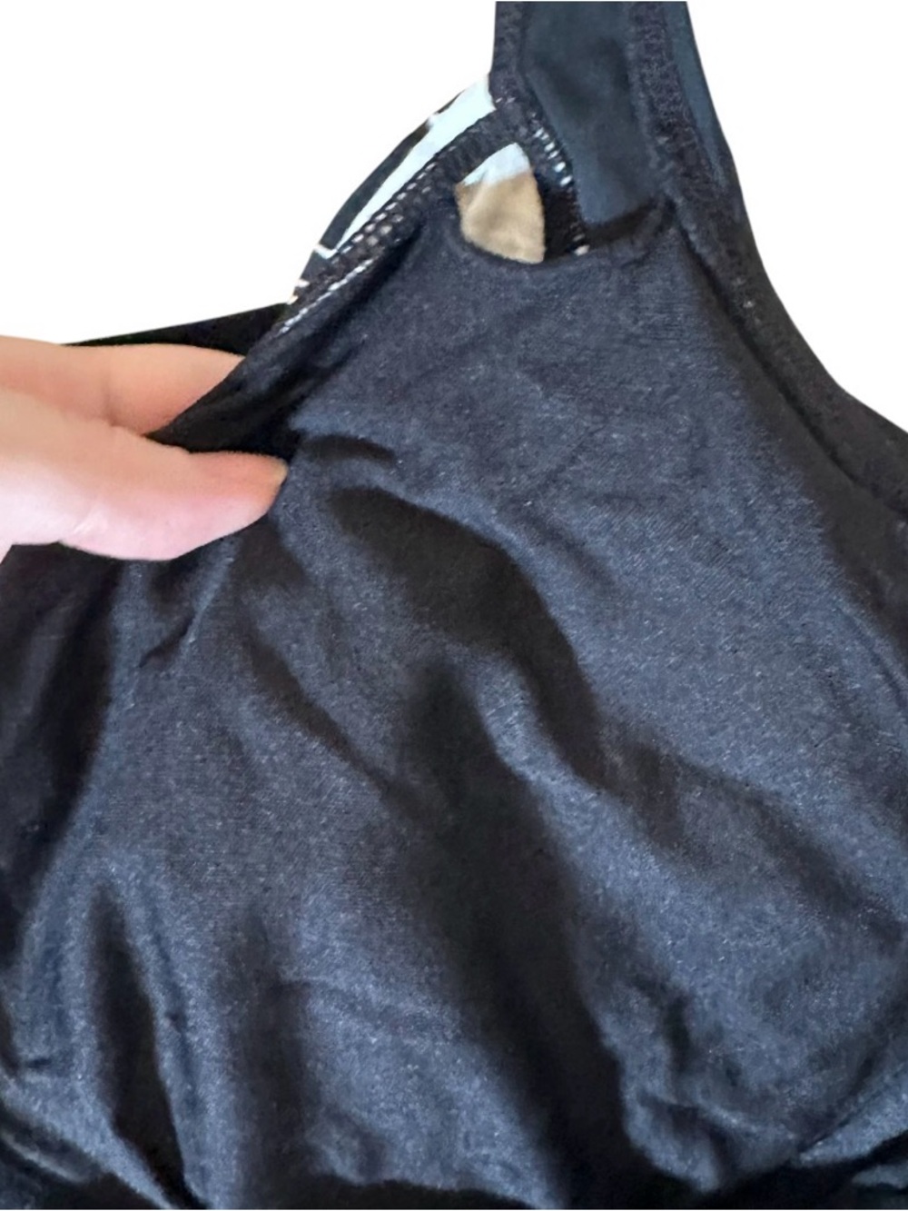 Croft and Barrow Black and White Tankini swimsuit swim top womens 14D bikini - Picture 8 of 11